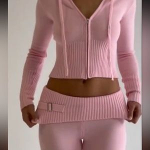 Alyssa pink knit set